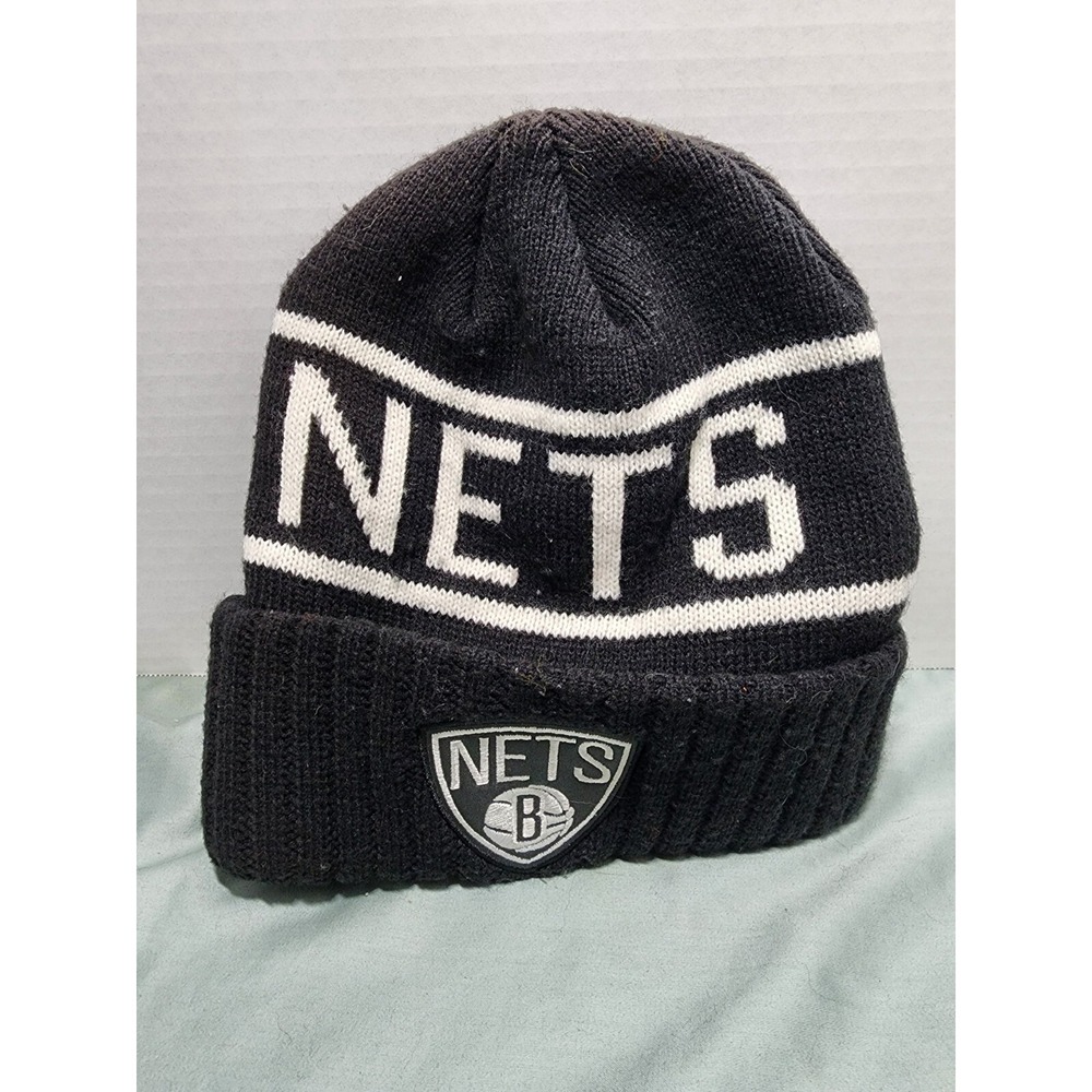 Brooklyn Nets NBA Mitchell And Ness Black And White‎ Knitted Beanie